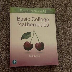 Pearson Basic College Mathematics Textbook with Cherry Design
